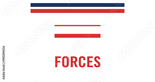 Armed Forces Day tribute with stars and stripes in red white blue