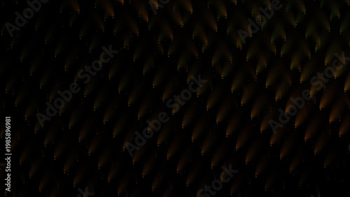 Abstract dark background with shimmering digital scale pattern and glowing golden light points