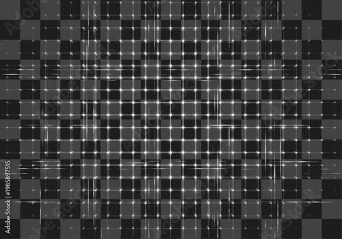 Abstract geometric grid pattern glowing lines squares isolated on transparent background digital effect