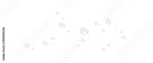 Cuadro en lienzo Realistic vector water drops png on a transparent light background