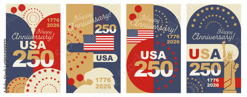 USA 250 card set. Happy Anniversary!