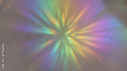 Floating crystals and faceted gems with rainbow light rays