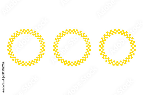 Circle checker frames. Round chess borders. stock illustration