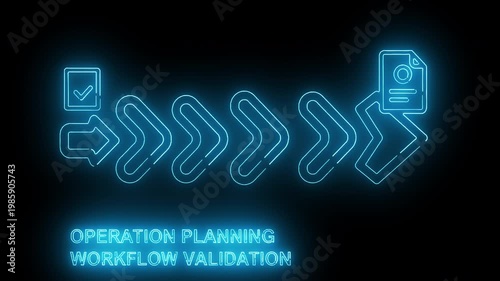 Neon-lit cybersecurity flowchart with threat detected center on black background