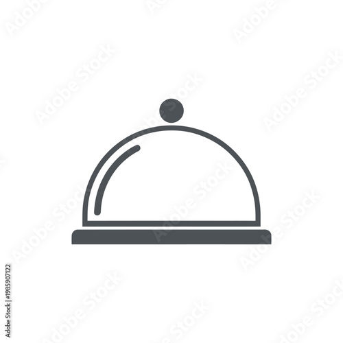 Restaurant cloche cover icon vector illustration on transparent background representing catering and professional food service.