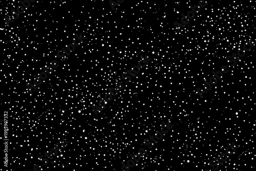 Starry night sky seamless pattern. Vector star texture background. White planets and cosmic dust on black backdrop. Abstract galaxy banner. Celestial astronomy or astrology banner bg. Sparkle repeat