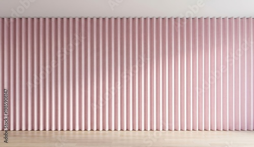 Elegant Vertical Striped Wall with Soft Pink Color in Modern Interior Design Space