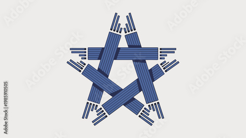 Intersecting fiber optic cables forming star shape - for digital infrastructure graphic