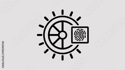 Secure vault door with digital fingerprint scanner - for biometric security branding