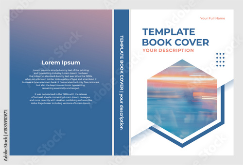 Book cover template design with placeholder text.