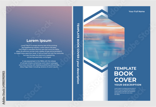 Book cover template with ocean view.