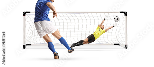 Konstfotografi Football player performing a penalty kick