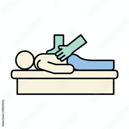 Simple Flat Vector Illustration of Chiropractor Spine Treatment .eps