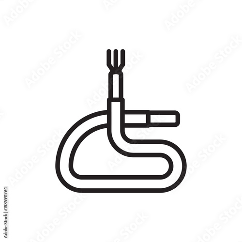 Umbilical cable icon symbolizing subsea lifelines, representing vessel hardware, power tools, data gear, subsea systems, and industrial maritime logistics for ROV operation and diver support.