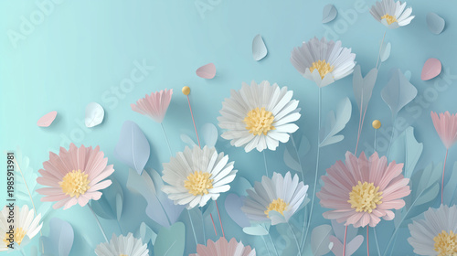 Cute Pastel-Colored Flower Wallpaper