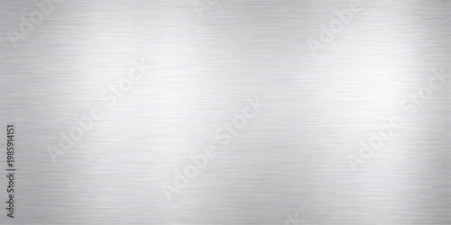Industrial brushed silver metallic texture with a shiny stainless steel surface design on an aluminum plate backdrop for a sleek grey metal sheet wallpaper