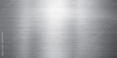 Polished industrial silver brushed metal texture background featuring a shiny grey stainless steel aluminum plate surface with a metallic reflection pattern for a sleek gray alloy material wallpaper
