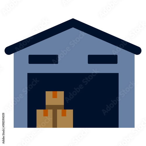 Warehouse icon, Flat design style vector illustration