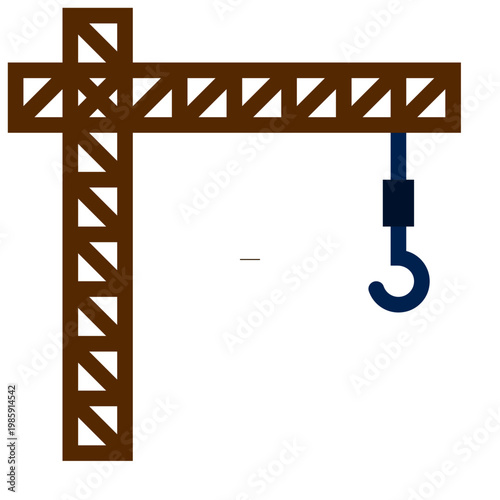 Construction Crane icon, Flat design style vector illustration