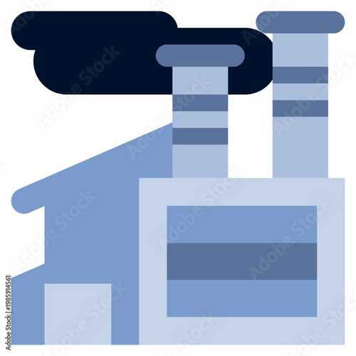 Industrial Zone icon, Flat design style vector illustration