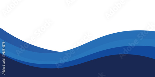 Abstract blue gradient wave on a transparent template banner background