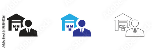 Quadro su tela Business to Consumer  or B2C Ecommerce Icons Set Business Concepts