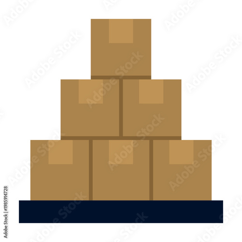 Cardboard icon, flat design style vector illustration