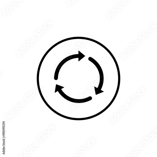 サークル矢印ボタンアイコン – 循環・ループ・サイクル