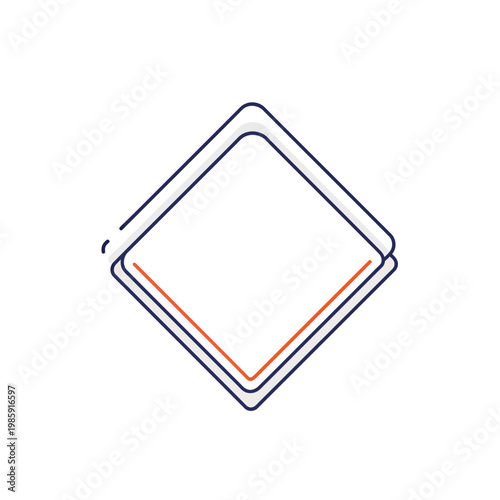Geometric Shape Diamond Outline Icon.