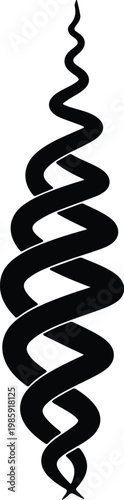 Silhouette abstract continuous twisting spiral structure symbol vector design