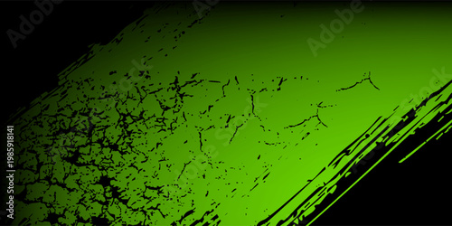 Dark Grunge Green Brush Stroke Background with Vignette Effect