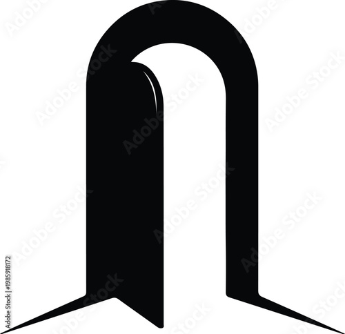 Silhouette minimalist abstract open doorway arch design vector design