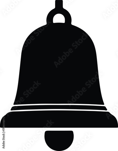 Silhouette of a classic ringing bell with a clapper vector design