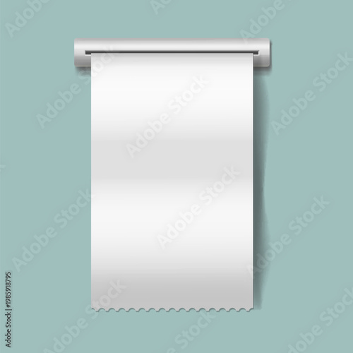 Blank Receipt. Empty Paper Bill and Realistic Shop Check for Financial Transactions ATM check ticket vector template realistic illustration.