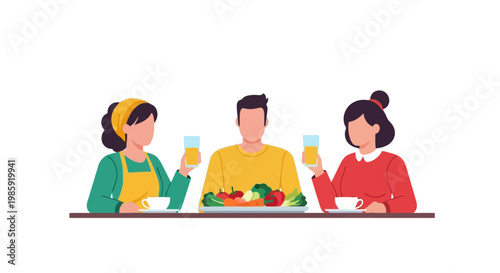 Friends Enjoying a Meal with Drinks at a Social Gathering