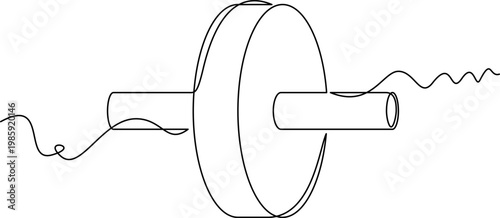 one line art Ab Roller vector illustration. line art, one continuous line, simple, hand drawn and sketch style. for icons, symbols, signs or logos. PNG