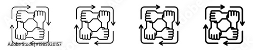 Collaborative Hands  Icon Set Different Style Collection