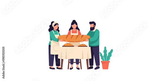 Family Celebrating a Special Meal Together at Table