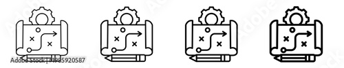 Strategy Map  Icon Set Different Style Collection