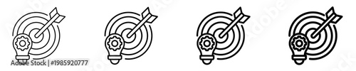 Purpose Target  Icon Set Different Style Collection