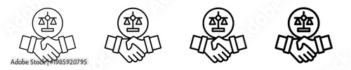 Win-Win Handshake  Icon Set Different Style Collection