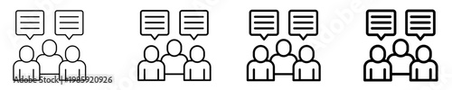Team Discussion  Icon Set Different Style Collection