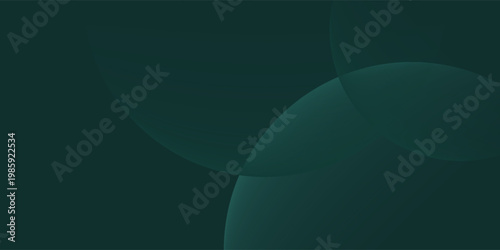 A dark green background with smooth, overlapping circles. The background is green with a gradient texture, creating a modern, abstract style. Minimal abstract circles vector gradient background