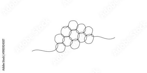 A line drawing of a cluster of connected bubbles on a white background