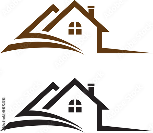 Minimal House Roof Logo for Real Estate Property Branding