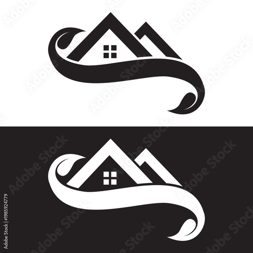 Mountain Wave Home Logo for Nature Real Estate Branding