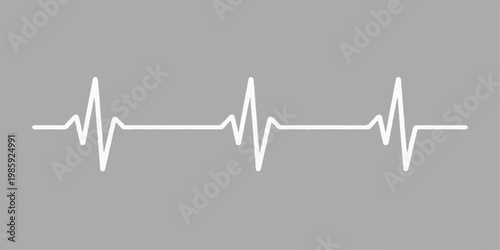 An abstract green and blue medical illustration featuring an electrocardiogram EKG heartbeat line forming a heart shape on a digital monitor graph to monitor healthy life pulse rate