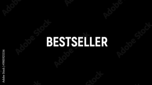 bestseller glitch text title animation 4k for hot deal product launches on black green white background. new release bestseller marketing promotion advertisement