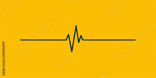 Vector illustration of a heartbeat cardiogram line featuring a medical EKG pulse graph icon designed for health care and life monitoring concepts