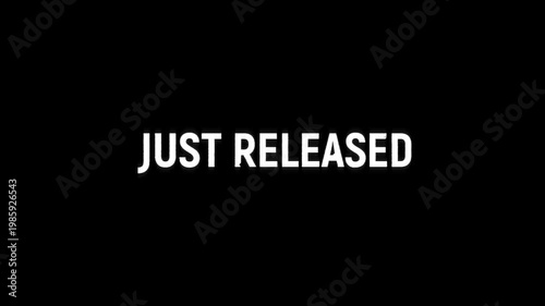 just released glitch text title animation 4k for hot deal product launches on black green white background. new release marketing promotion advertisement. just released